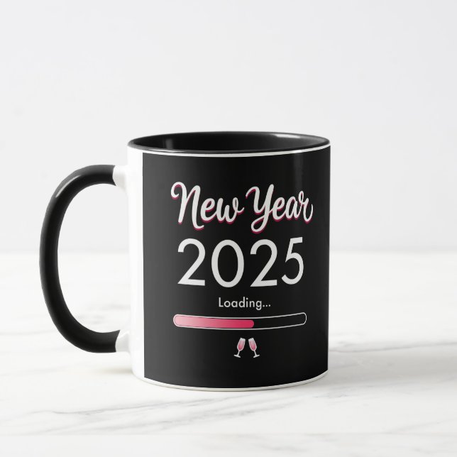 Mug Nouvel An Chargement 2025 Joyeux Noël du Nouvel An (Gauche)