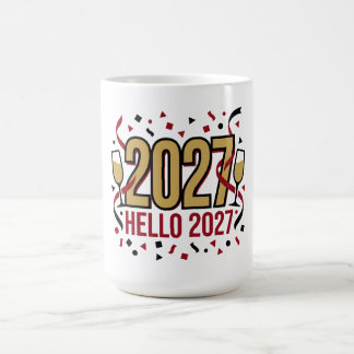 Mug Nouvelle Année 2027 Bonjour Confettis