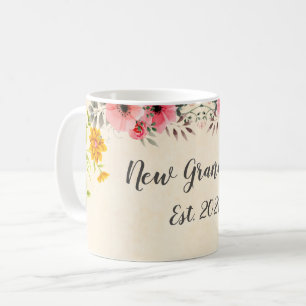Mug Nouvelle grand-mère est. Flore décorative de 2021