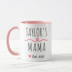 Mug Nouvelle maman avec nom personnalisé, titre et ann