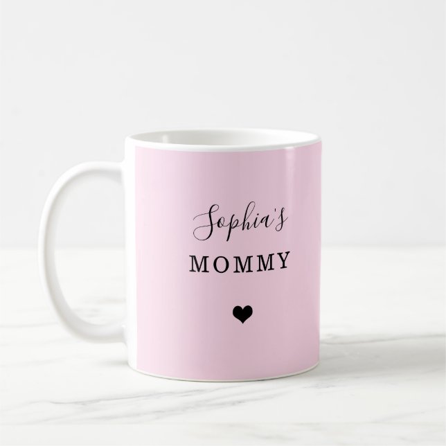 Mug Nouvelle maman - Nom de l'enfant avec un coeur sim (Gauche)