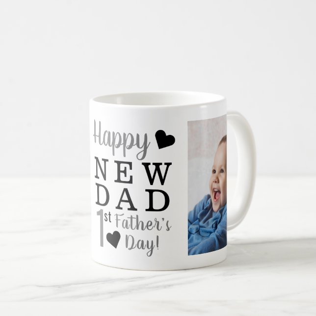 Mug Nouvelle photo de papa de ?ère fête des pères (Devant droit)