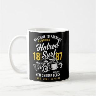 Mug Nouvelle Smyrna Beach Floride Rétro Hotrod Surfs D