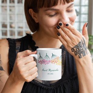 Mug Nouvelle Tante Abstraite Flore Arc-en-ciel personn