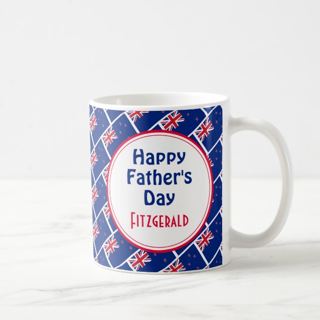Mug NOUVELLE ZÉLANDE Fête des pères DRAPEAU Écriture p (Droite)