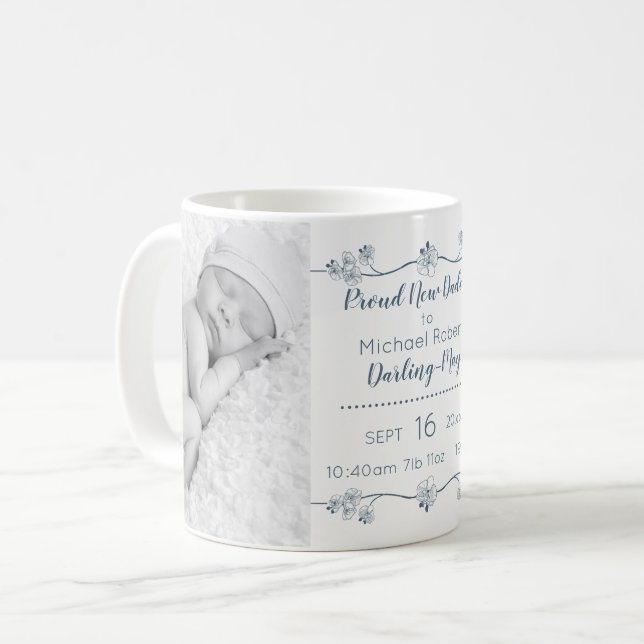Mug Nouvelles photos de bébé de papa et stat de (Devant gauche)