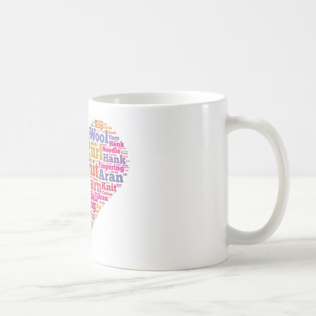 Mug Nuage de mot de tricot (Droite)