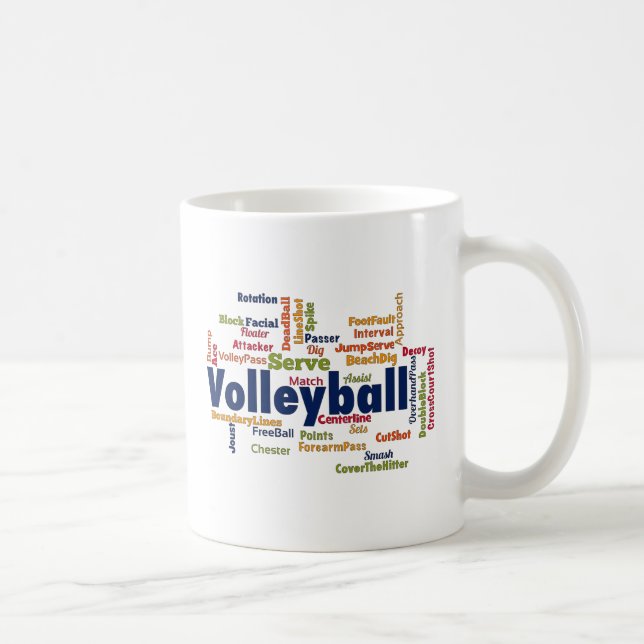 Mug Nuage de mot volley-ball (Droite)