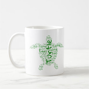 Mug Nuage de mots de tortue - Cadeau unique