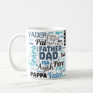 Mug Nuage de mots de typographie Papa père 