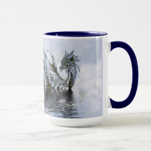 Mug Nuages Dragon de natation Ciel Bleu Grunge Design