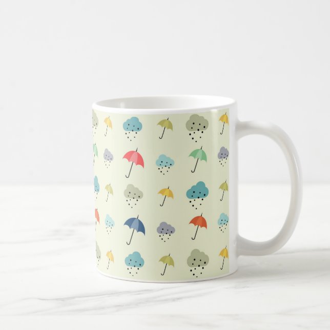 Mug Nuages et parapluies Motif moderne (Droite)