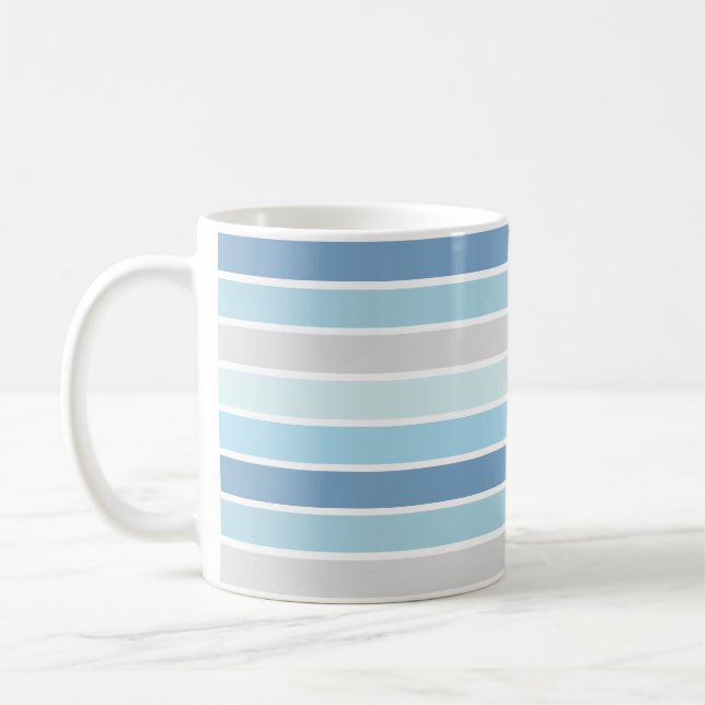 Mug Nuances de bleu rayées (Gauche)