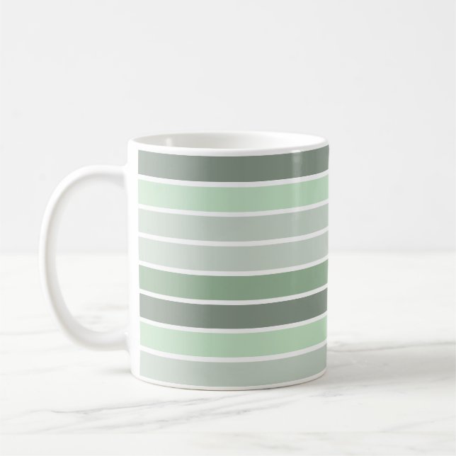 Mug Nuances de vert rayé (Gauche)
