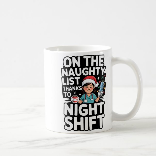 Mug Nuit Cute Xmas Shift Infirmière Noël Pour Healthca (Droite)