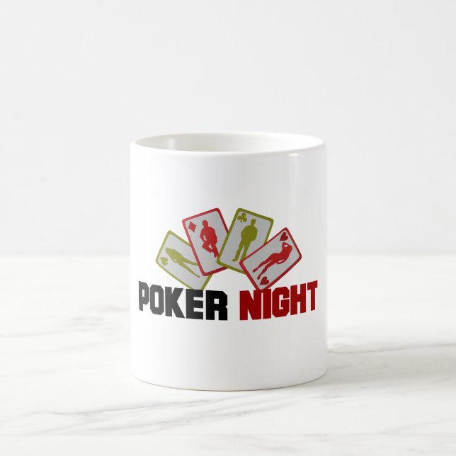Mug Nuit de poker avec cartes à jouer (Centre)