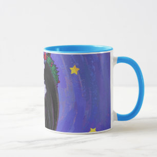 Mug Nuit étoile Noir Chat Noël