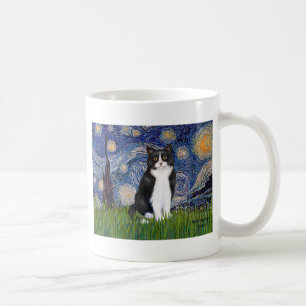 Mug Nuit étoilée - Chat noir et blanc