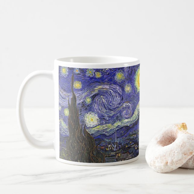 Mug Nuit étoilée par Vincent van Gogh (Avec donut)