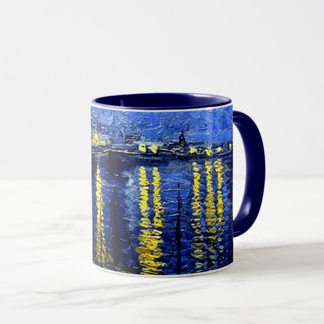 Mug Nuit étoilée sur le Rhône (Devant droit)