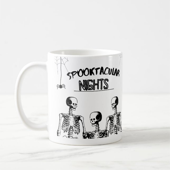 Mug Nuits Spooktacular Happy Halloween Drôle crâne (Gauche)