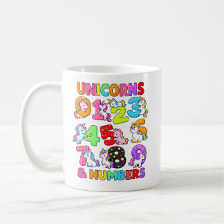 Mug Number Day Unicorn Numbers Math Design for Kids