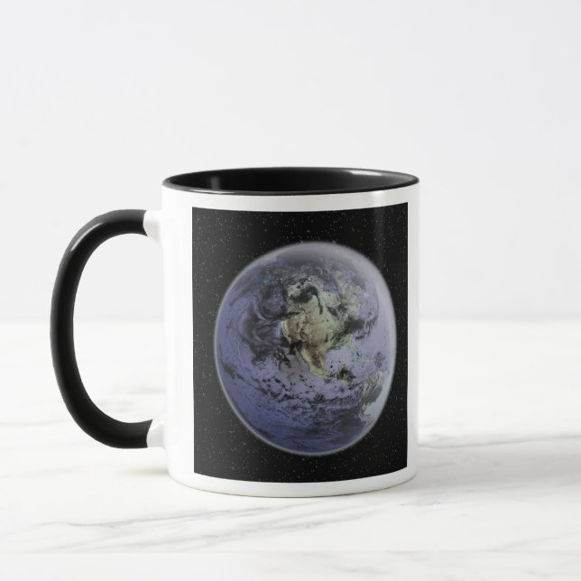 Mug numériquement image améliorée de la Terre entière (Gauche)