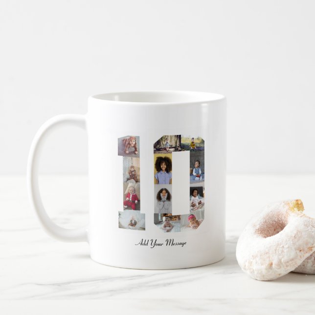 Mug Numéro 10 Collage photo (Avec donut)