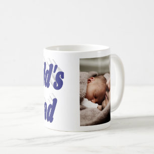 Mug Numéro 1 papa photo de Fête des pères bleu foncé C