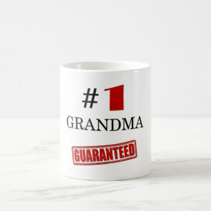 Mug Numéro Un 1 Grand-mère Minimal Noir Funny