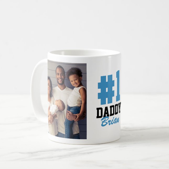 Mug Numéro Un papa 2 Fête des pères photo (Devant gauche)