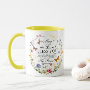 Mug Numéros 6:24-26 Le Seigneur vous bénisse Fleur sau