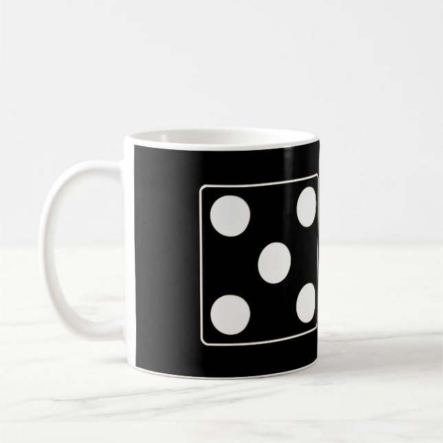 Mug Numéros DICE pips blanc 5 & 2 + vos idées (Gauche)