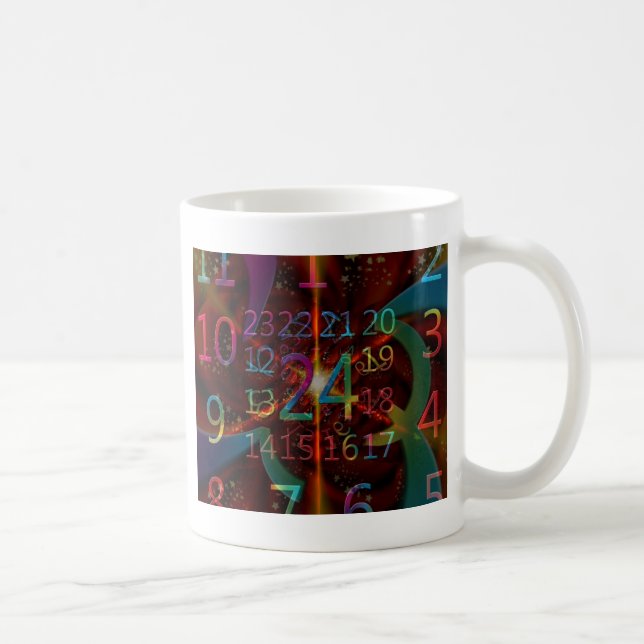 Mug Numéros psychadéliques motif, design fascinant (Droite)