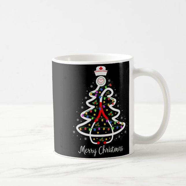 Mug Nurse Christmas Tree Shirt Stethoscope Nursing Nic (Droite)