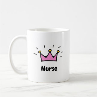 Mug Nurse Pink Princess Crown Art