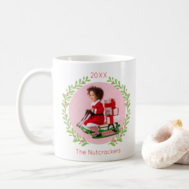 Mug Nutcracker Wreath Photo de Noël (Avec donut)