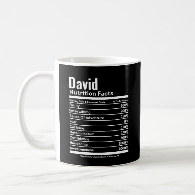 Mug Nutrition Facts Drôle Nom personnalisé (Gauche)