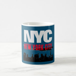 Mug NYC New York City USA Retro Vintage Blue