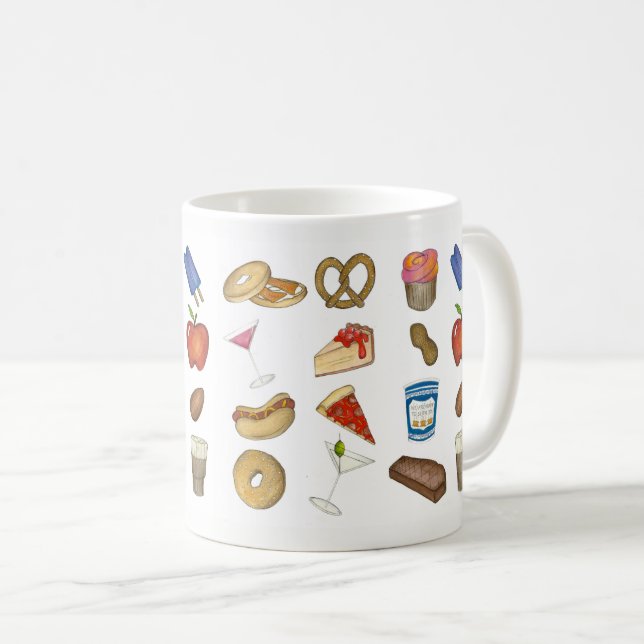 Mug NYC New York Foodie Pizza Bagel Pretzel Cheesecake (Devant droit)