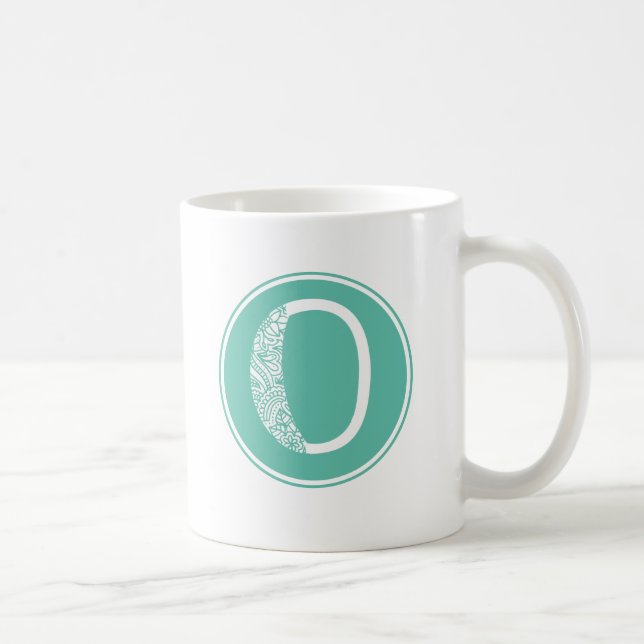 Mug O Monogramme floral initial (Droite)