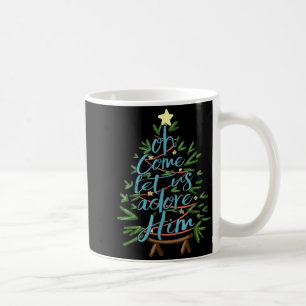 Mug Ô venez adorons-Le, Citation d'arbre de Noël