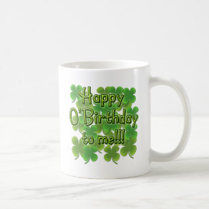 Mug O'Birthday heureux à moi avec des shamrocks