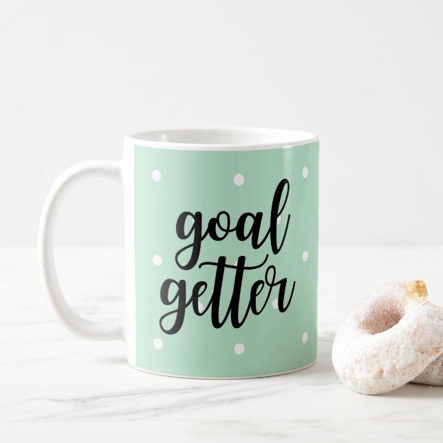 Mug Objectif Getter | Pois verts de la menthe (Avec donut)