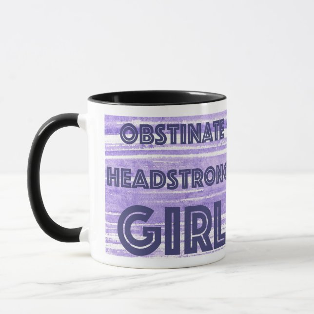 MUG OBSTINER LE GROS-TÊTE DE LA FILLE PURPLE MUG" (Gauche)