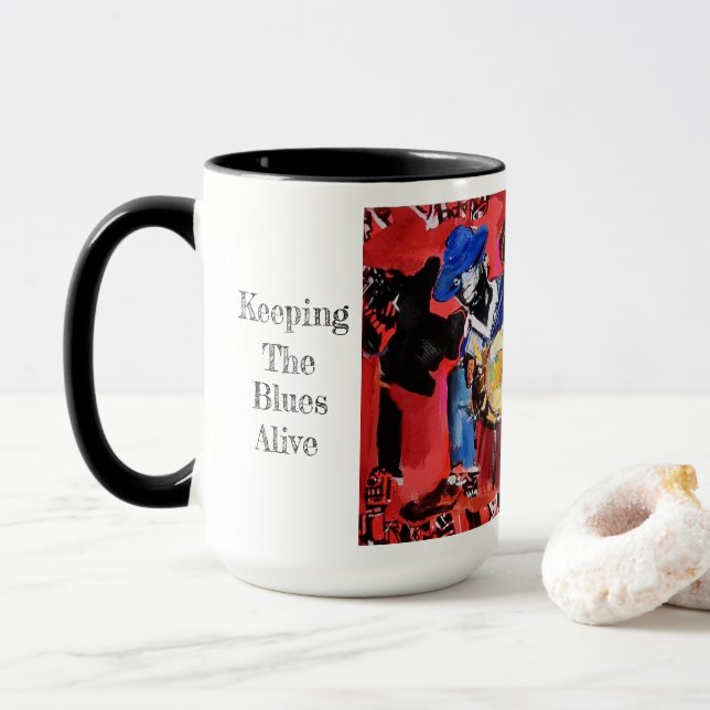 Mug Obtenez votre goût de garder le blues vivant (Avec donut)