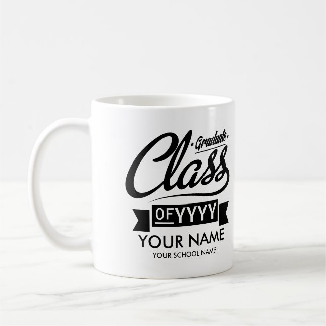 Mug Obtention du diplôme faite sur commande (nom, nom (Gauche)