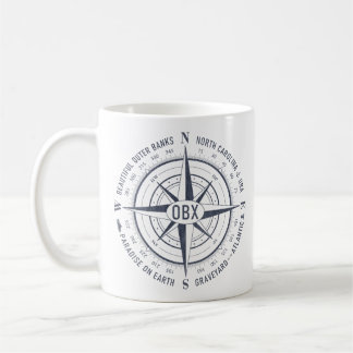 Mug OBX Boussole marine Bleu Vintage