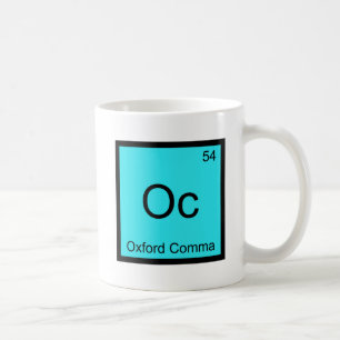 Mug Oc - Oxford Comma Chimie Élément Symbole Grammar