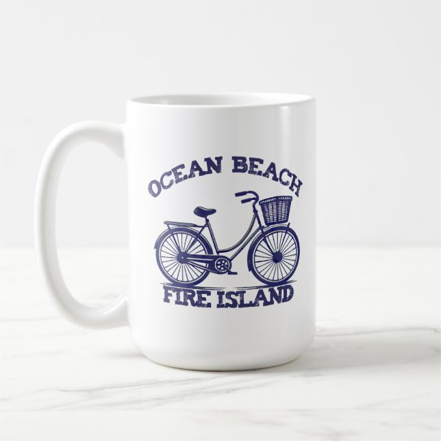 Mug OCEAN BEACH Fire Island bike summer Long Island NY (Gauche)